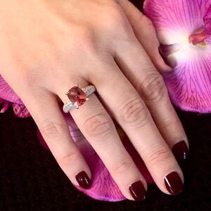Diamond Tourmaline Rubellite Ring 6.75 14k Gold 4.10 TCW Certified $4,600 911206